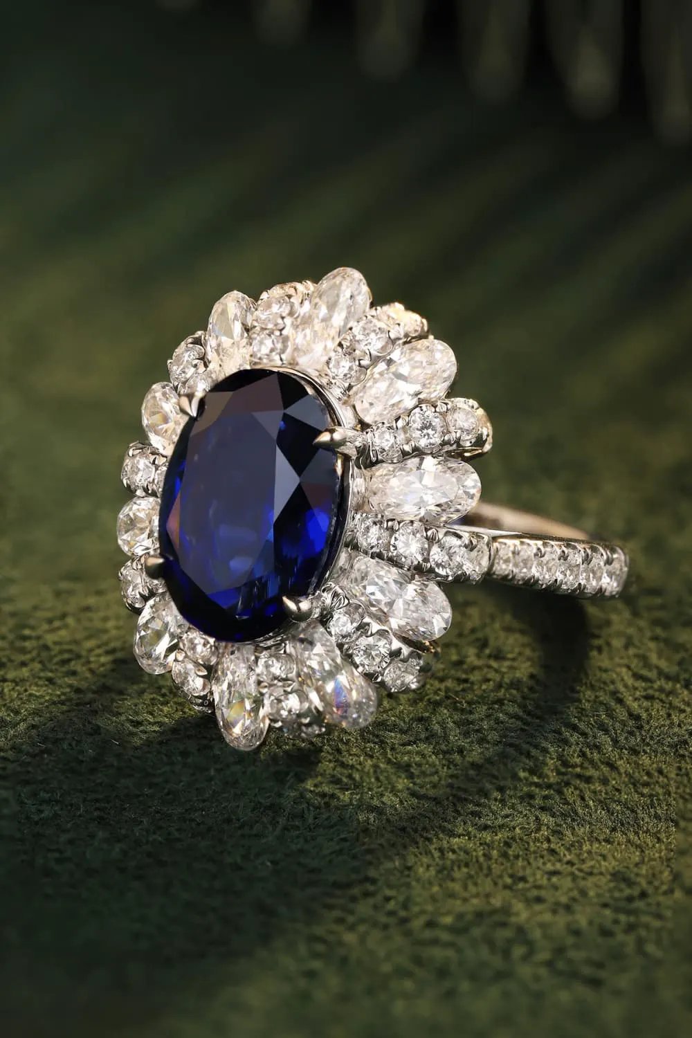 5 Carat Lab-Grown Sapphire Flower Shape Ring by Partner Label