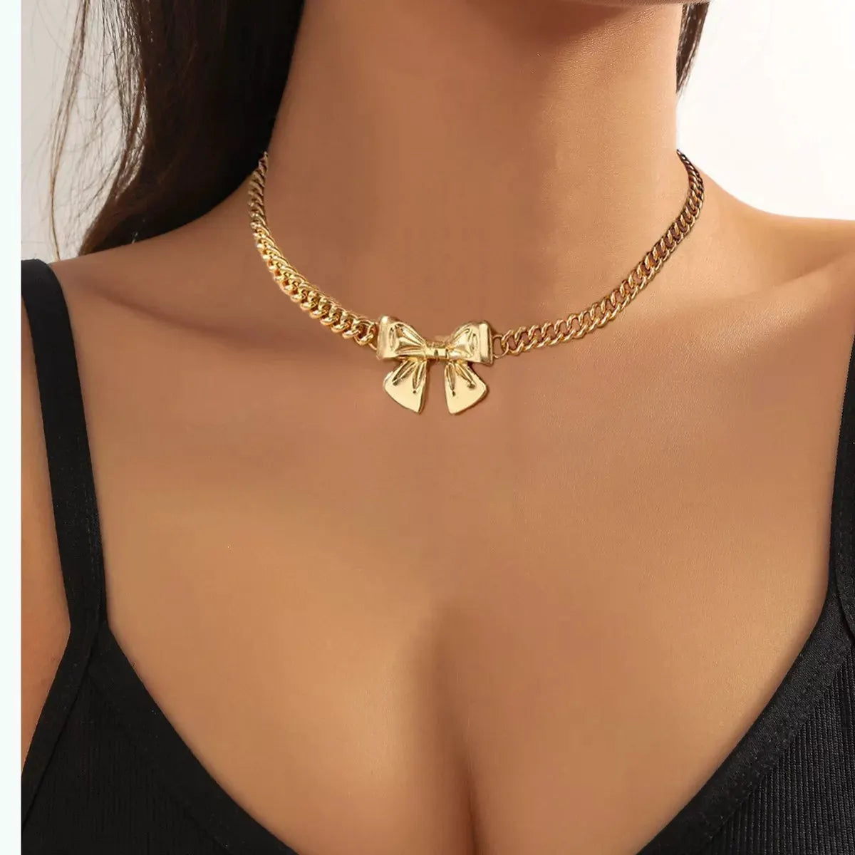 18K Gold-Plated Bowknot Chain Necklace by Partner Label