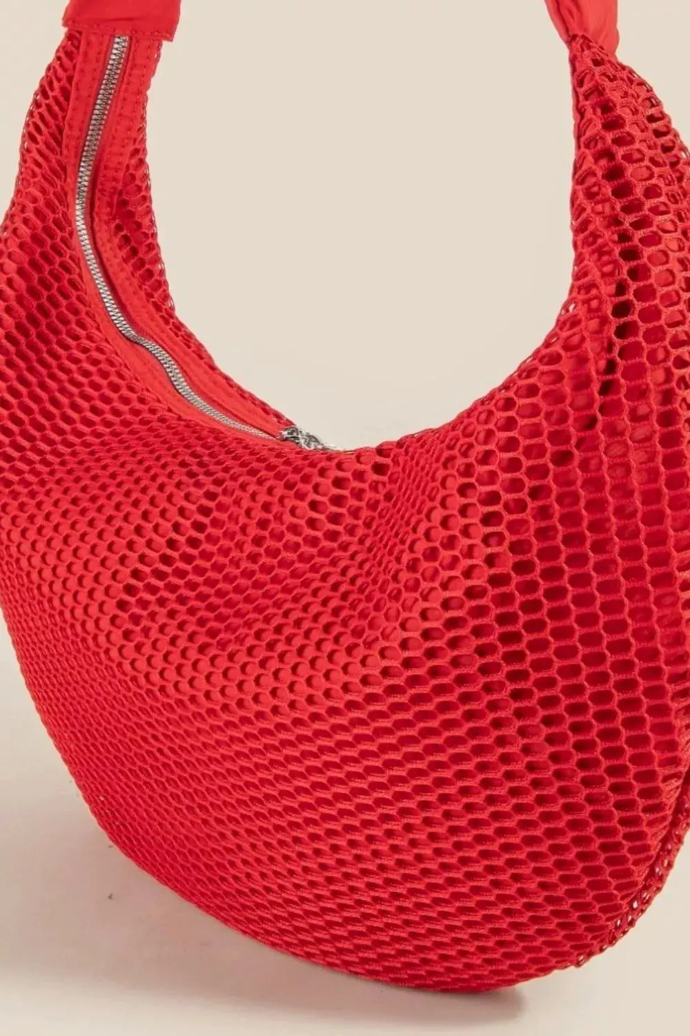 Fame Textured Mesh Knot Shoulder Bag by Fame