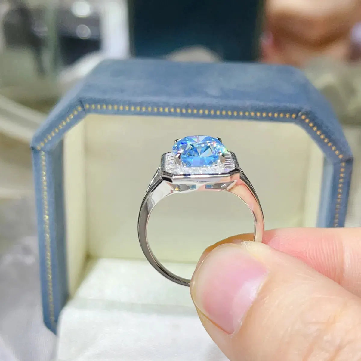3 Carat Moissanite Square Ring by Partner Label