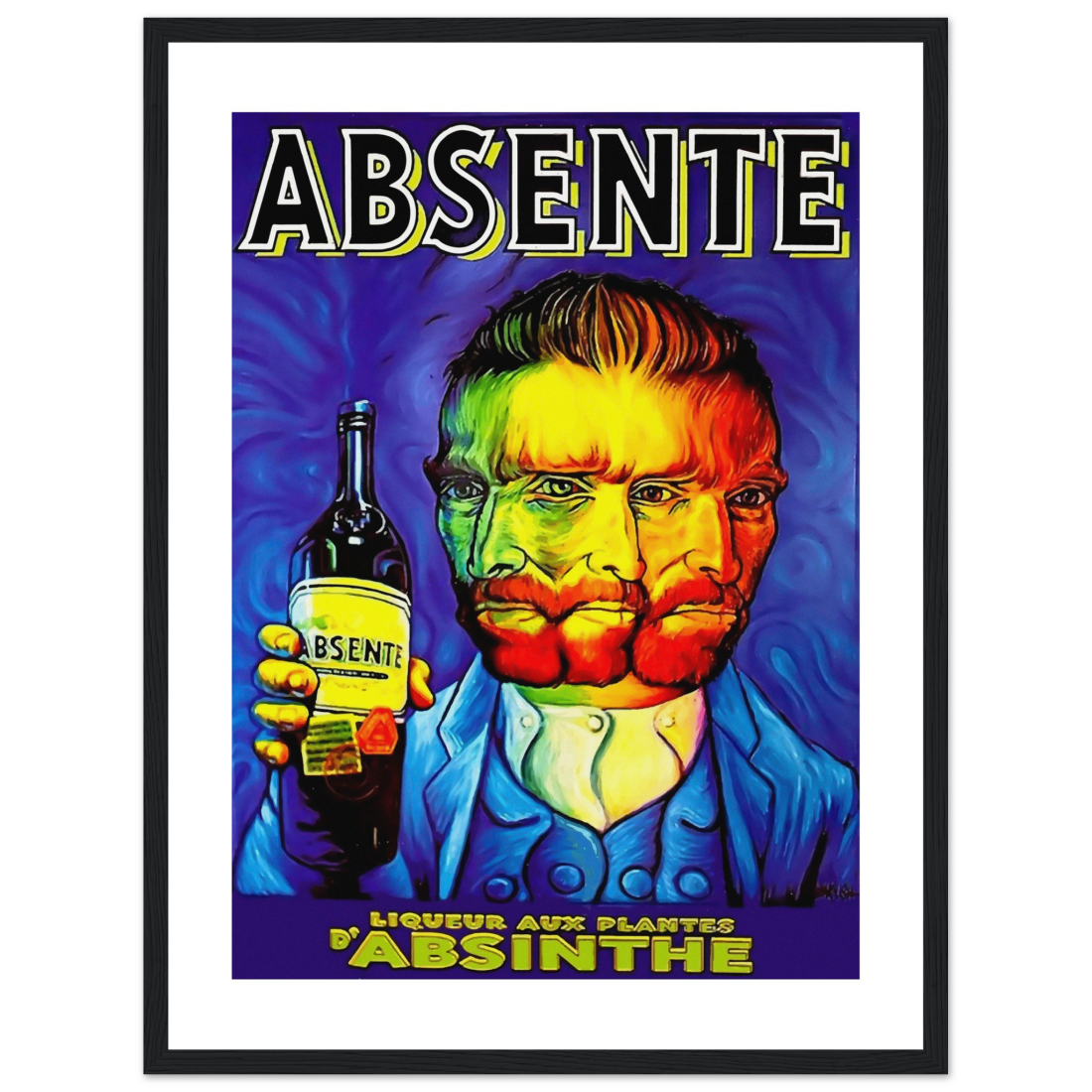 Absente, vintage Absinthe Liquor Advertisement with Van Gogh poster by Art-O-Rama Shop