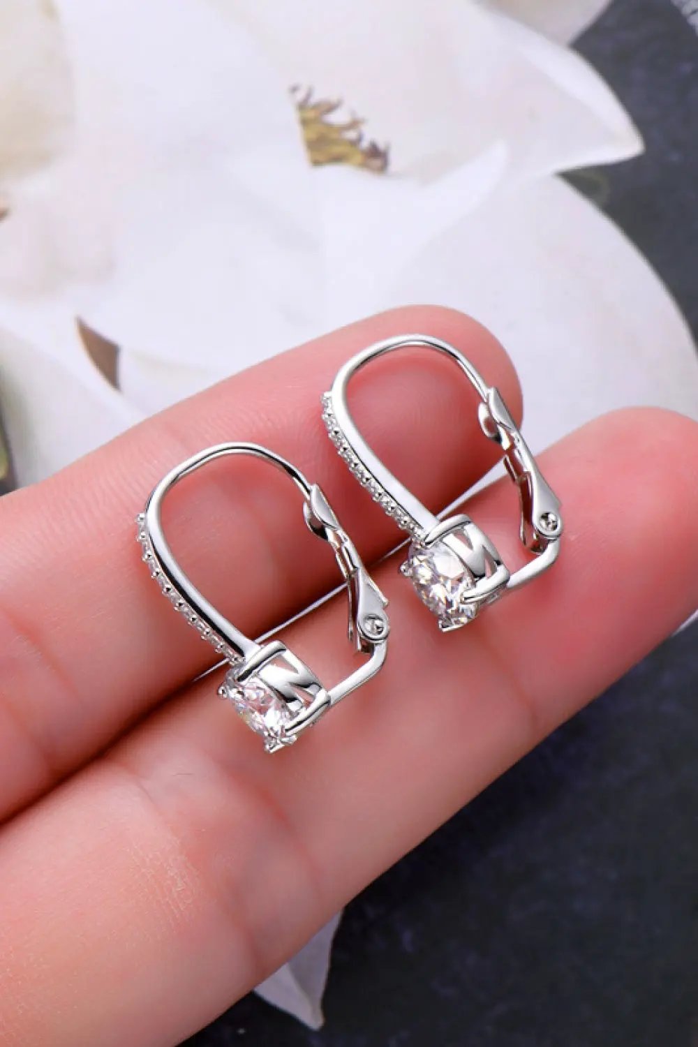 2 Carat Moissanite 925 Sterling Silver Earrings by Partner Label