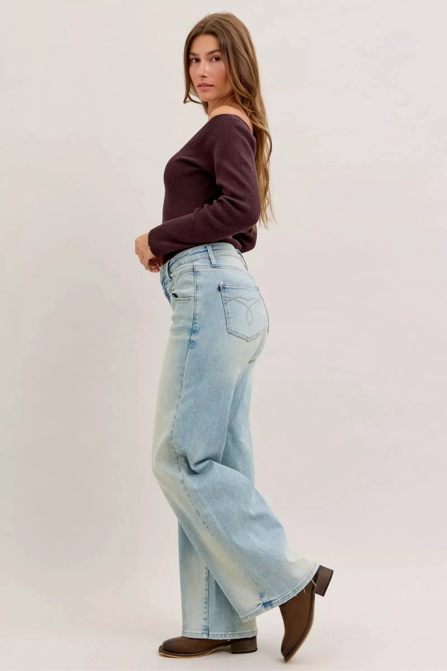 Judy Blue High Waist Column Straight Jeans by Judy Blue