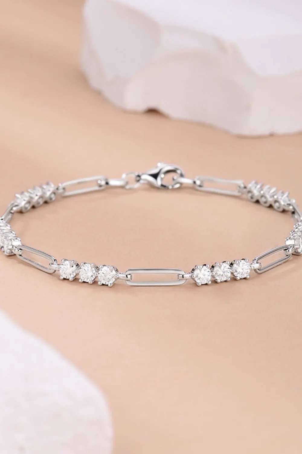 1.8 Carat Moissanite 925 Sterling Silver Bracelet by Partner Label