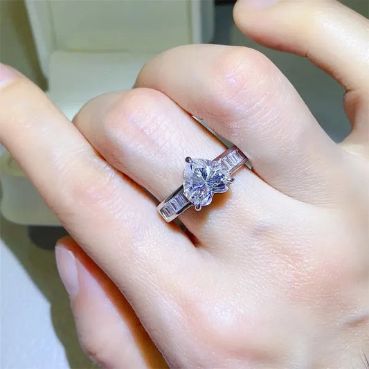 3 Carat Moissanite 925 Sterling Silver Ring by Partner Label
