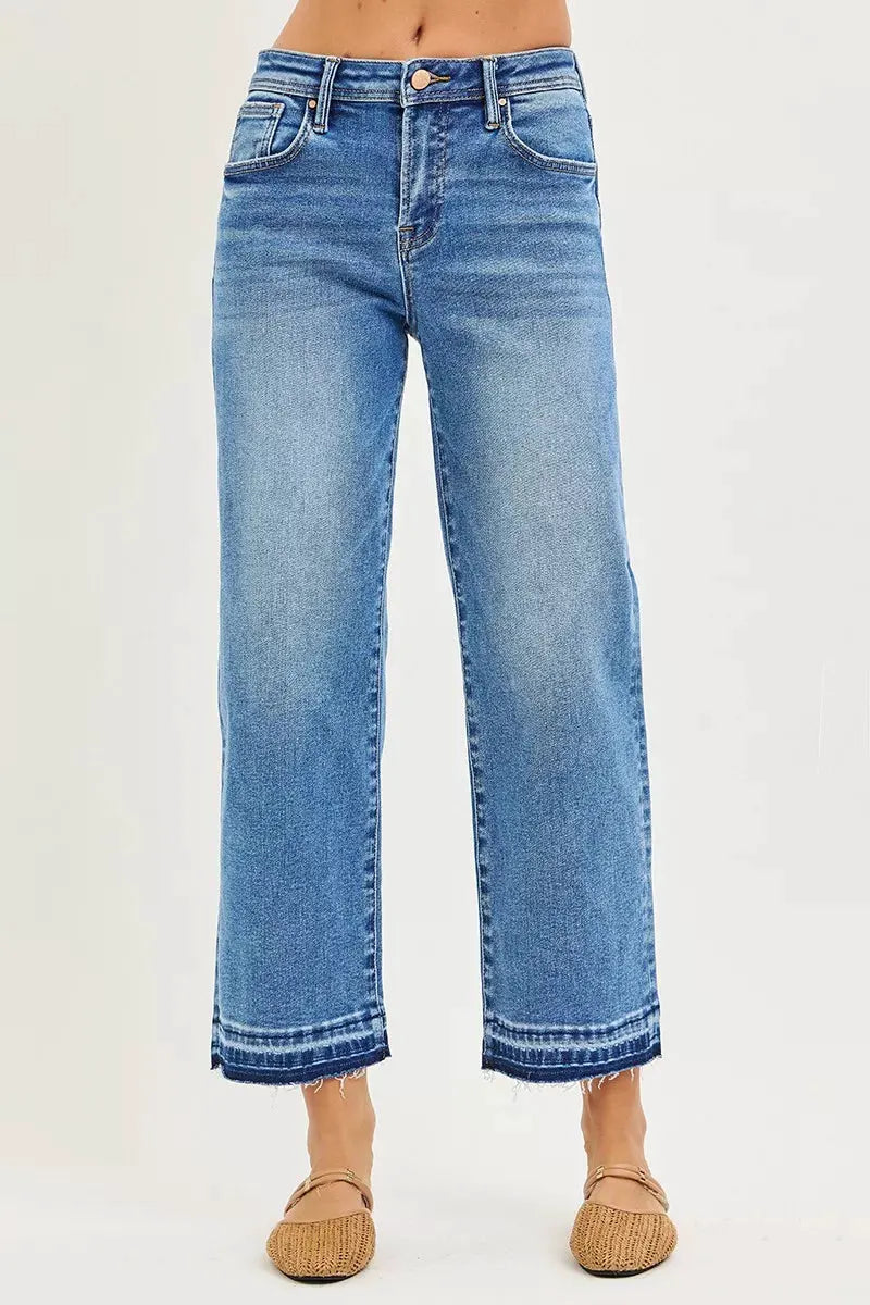 RISEN Full Size Slouchy Cropped Boyfriend Jeans Plus Size by RISEN