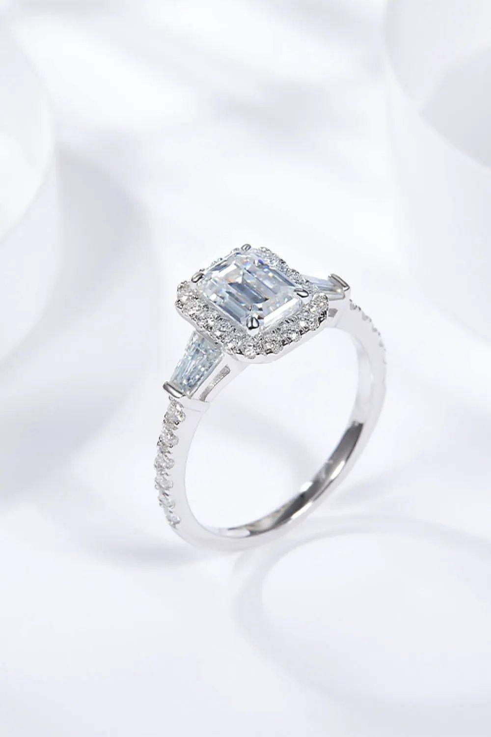 1 Carat Moissanite Geometric 925 Sterling Silver Ring by Partner Label