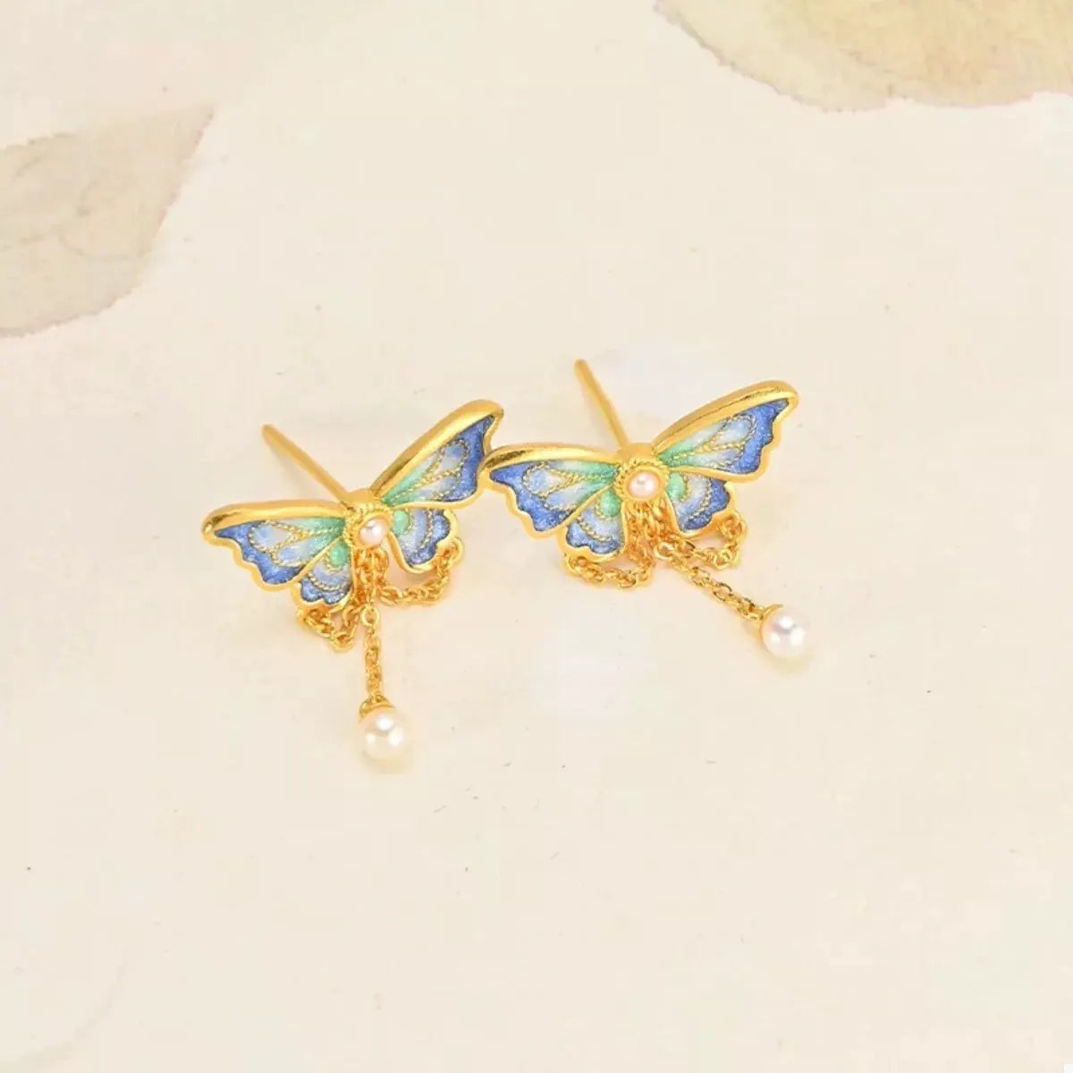 18K Gold-Plated Butterfly Earrings by Partner Label