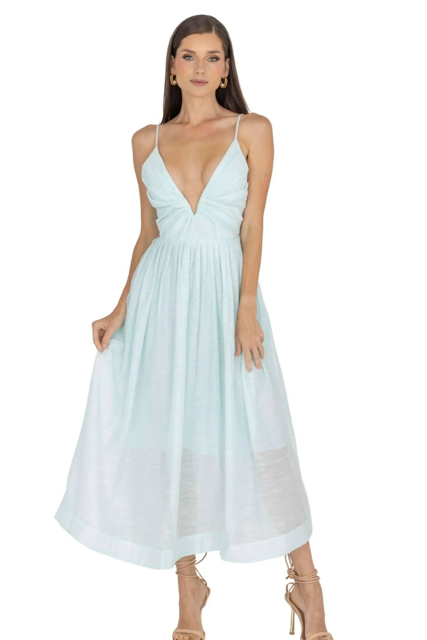 Adeli V Neck Midi Dress by Akalia