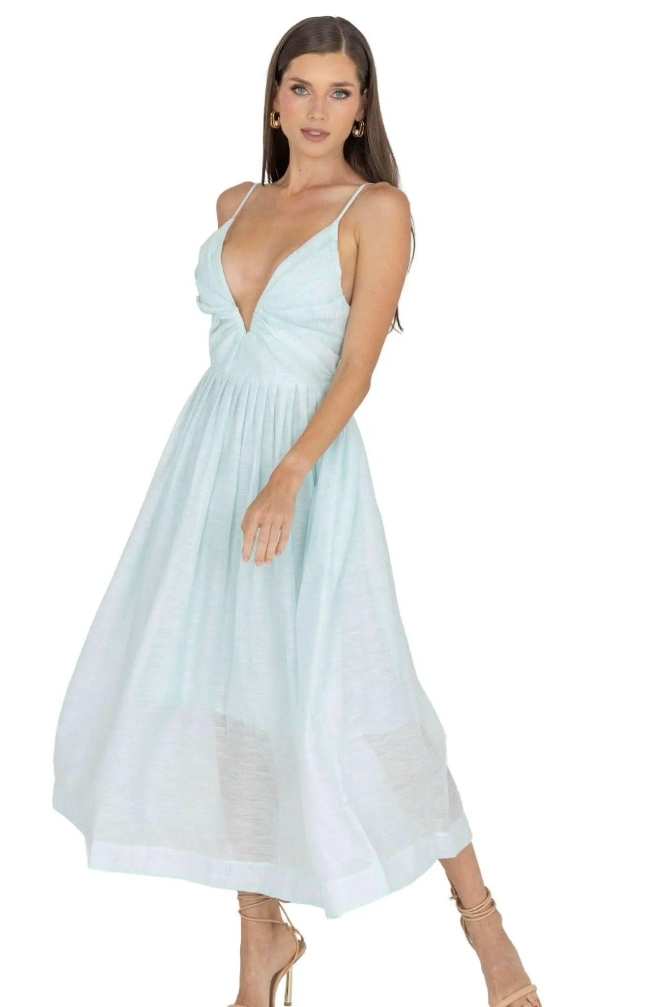 Adeli V Neck Midi Dress by Akalia