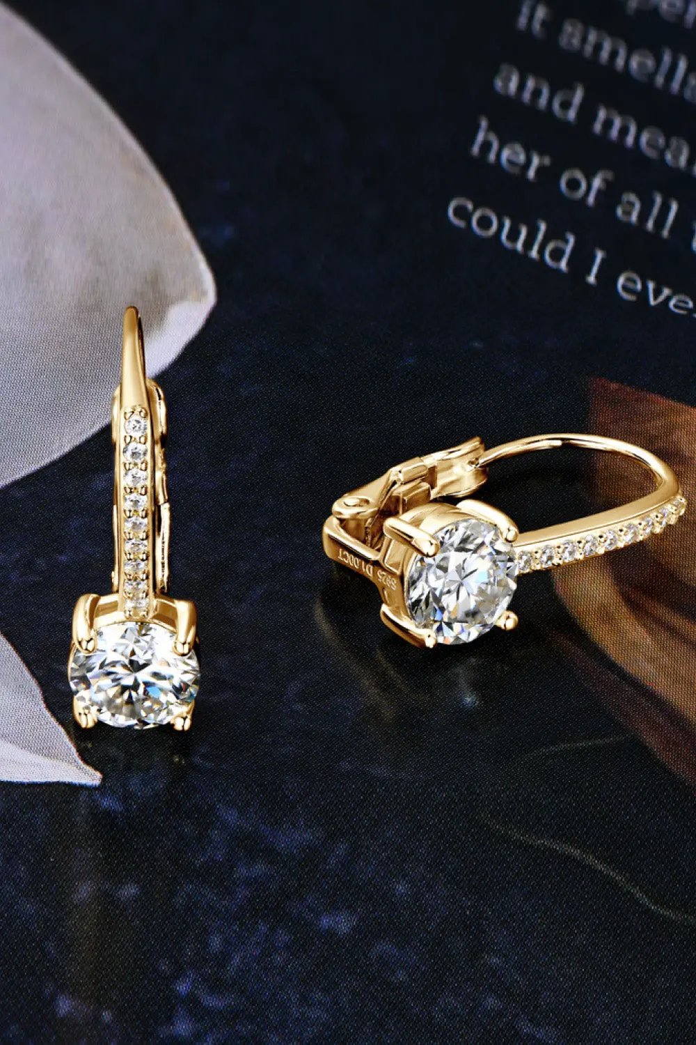 2 Carat Moissanite 925 Sterling Silver Earrings by Partner Label
