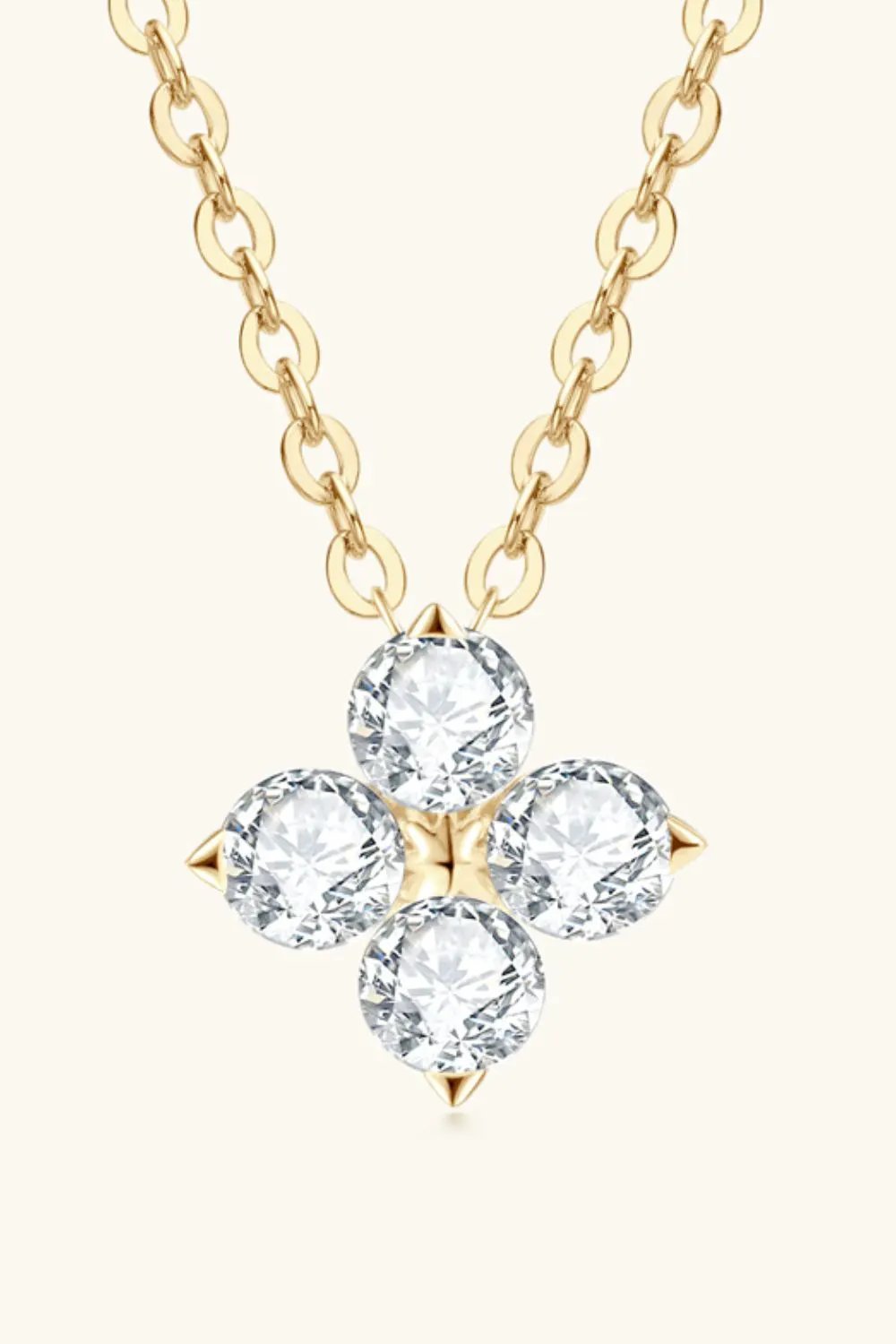 Moissanite Four Leaf Clover Pendant Necklace by Partner Label