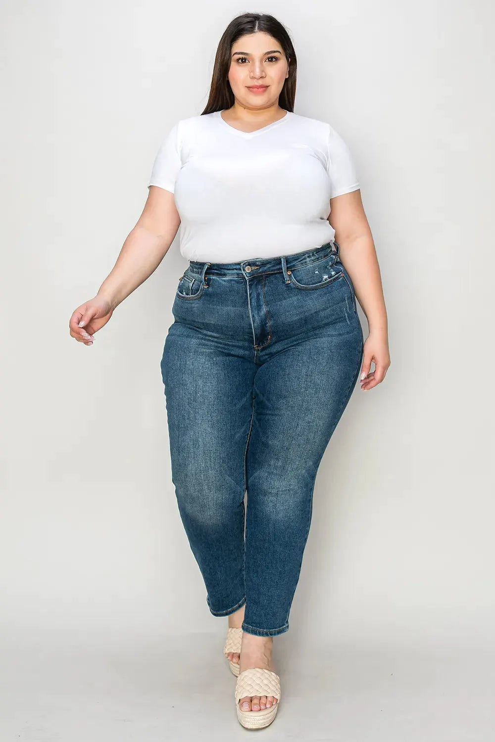 Judy Blue Full Size Tummy Control High Waist Slim Jeans by Judy Blue