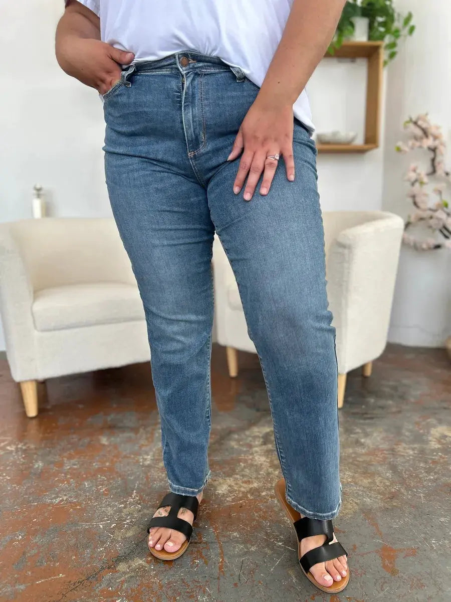 Judy Blue Full Size High Waist Straight Jeans by Judy Blue