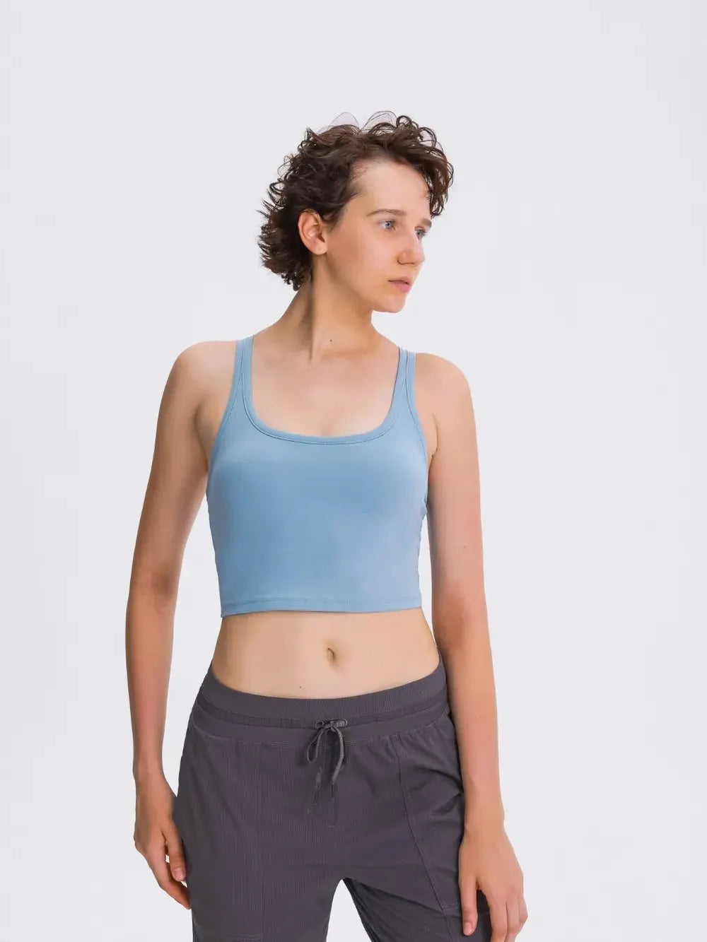 Millennia Scoop Neck Active Tank with Detachable Chest Pads by Millennia