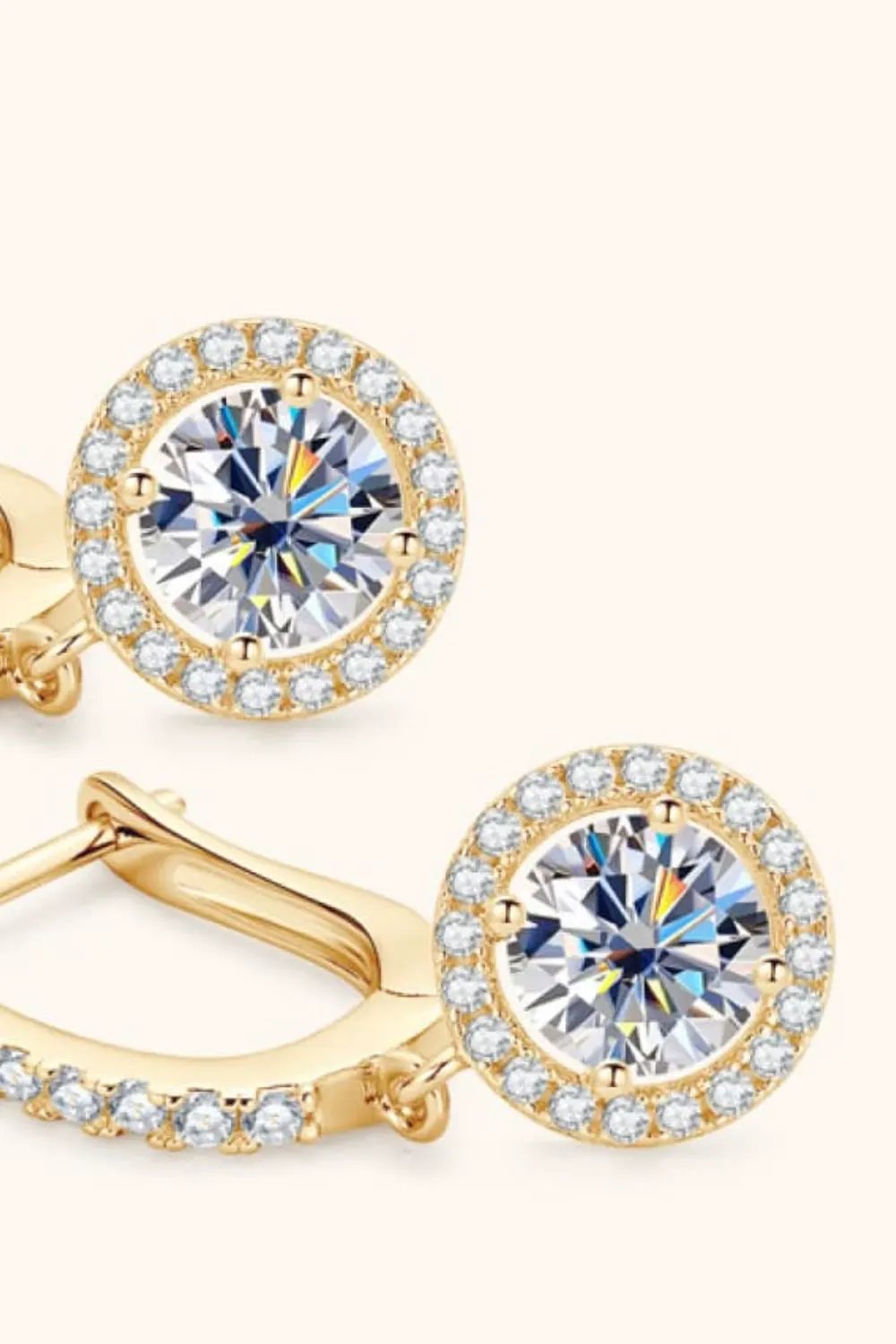 2 Carat Moissanite 925 Sterling Silver Drop Earrings by Partner Label