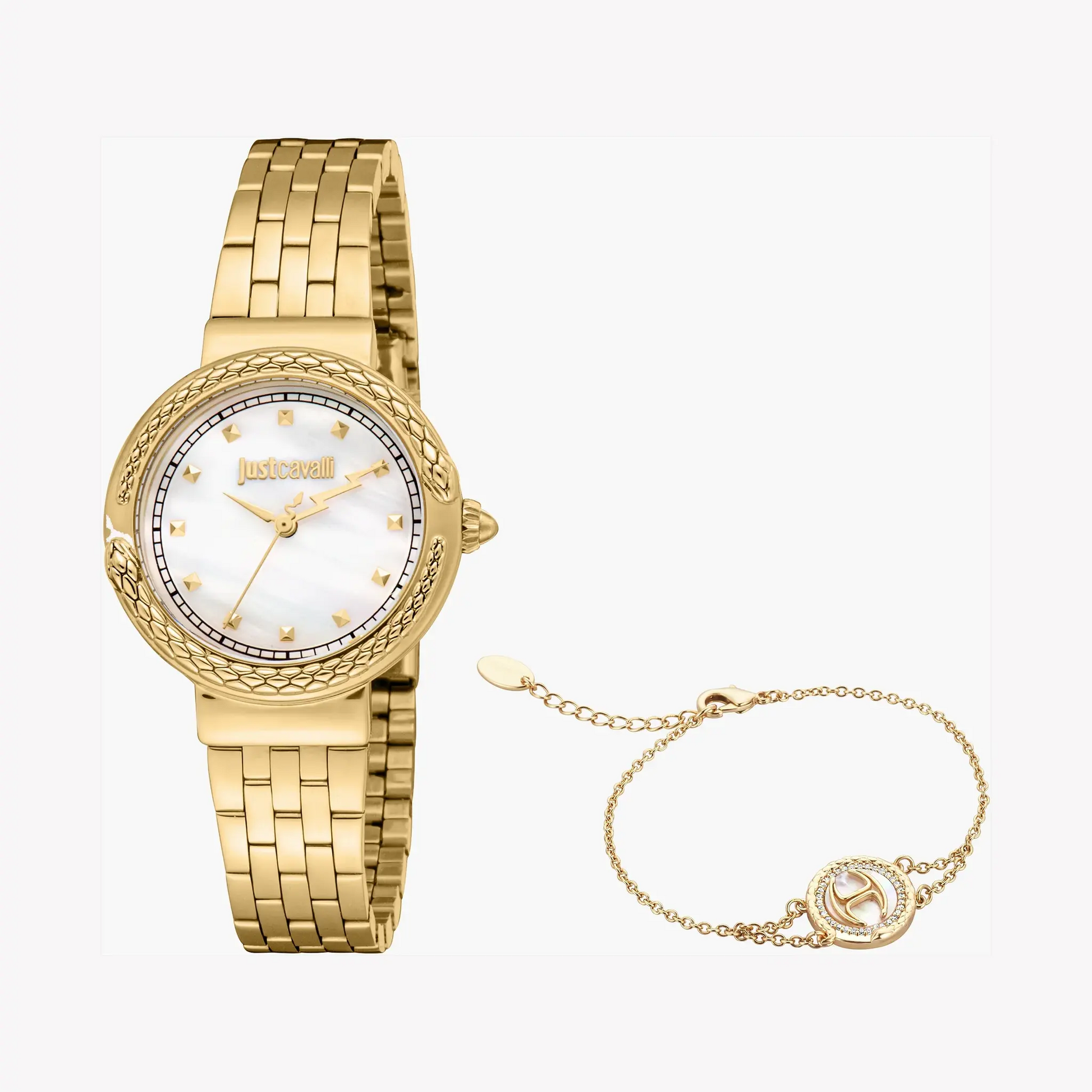 Just Cavalli Women's Gold Watch, White Mother-Of-Pearl Dial | Jc1l311m0025 by JUST CAVALLI