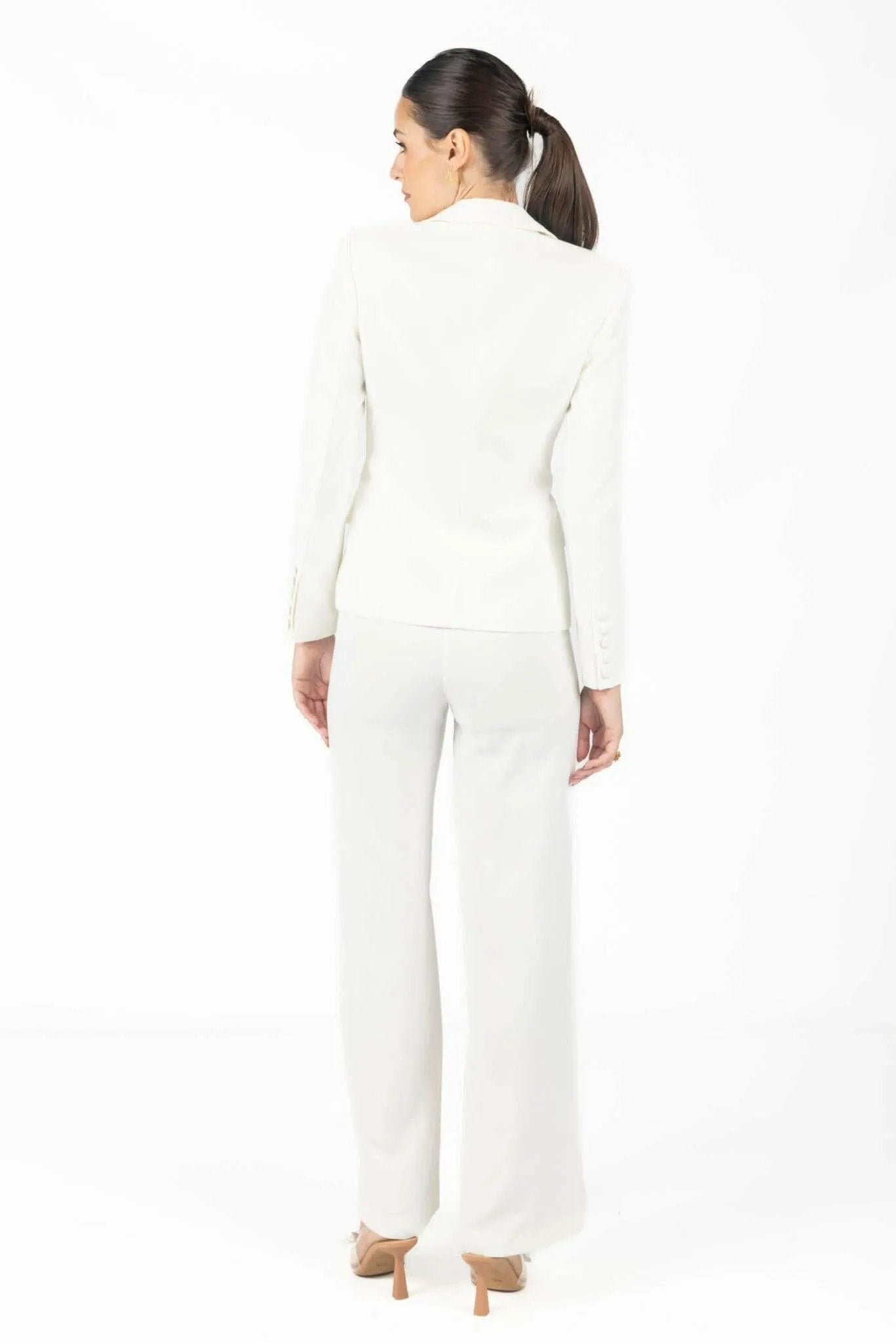 Alana White Pleated Pants by Akalia