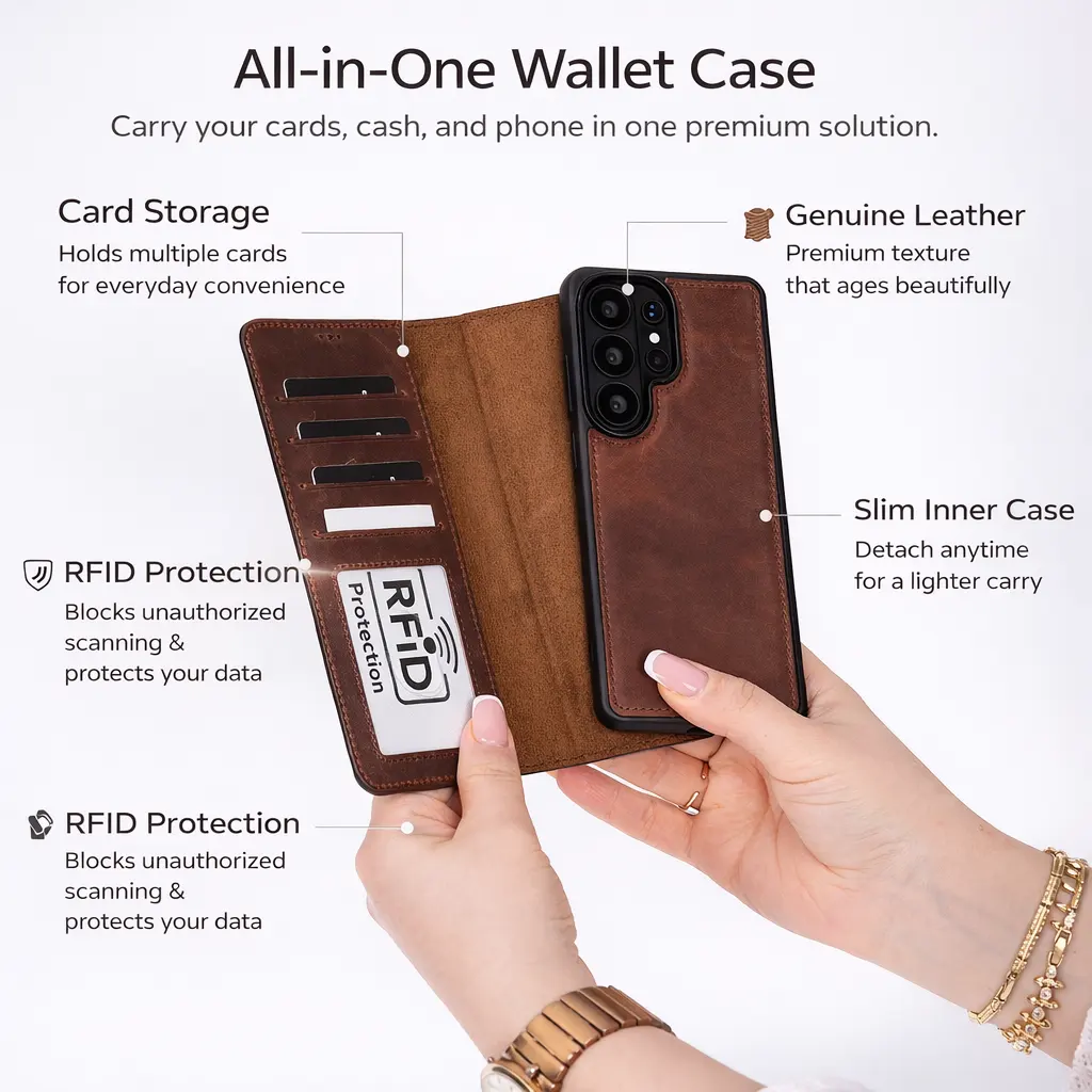Buffalo Samsung Galaxy S26 Plus Leather Wallet Case by TORONATA