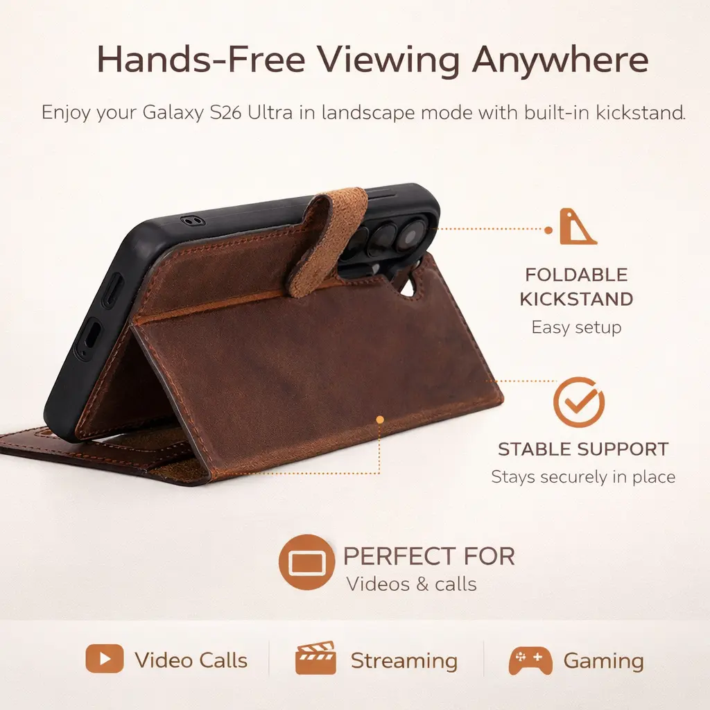 Buffalo Samsung Galaxy S26 Leather Wallet Case by TORONATA