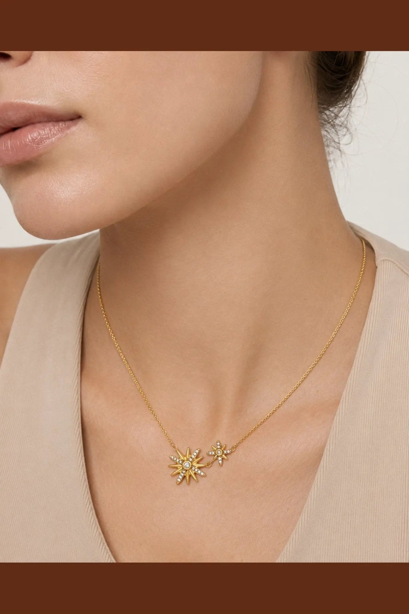 Astra Waterproof Celestial Starburst Necklace by Akalia