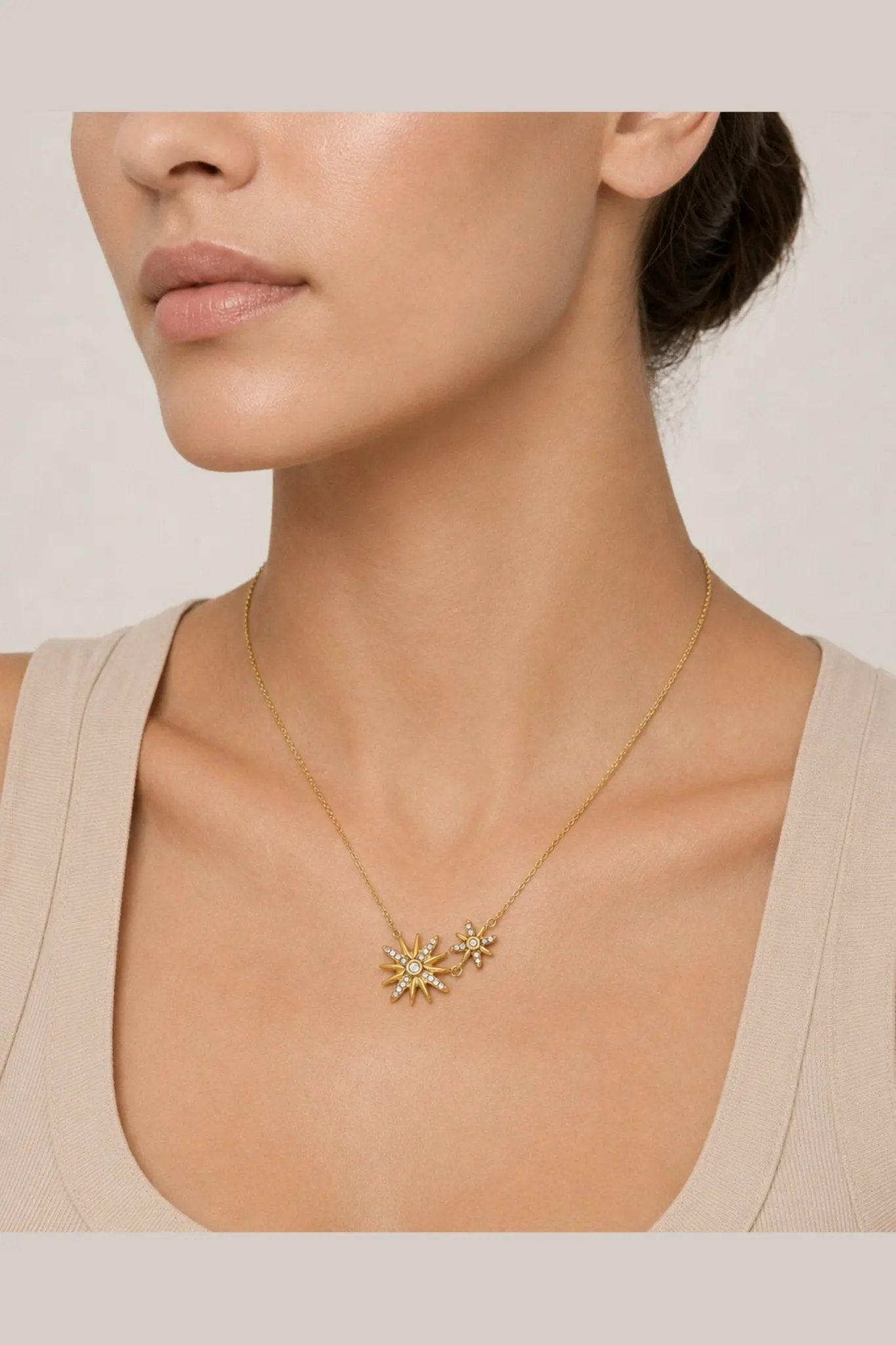 Astra Waterproof Celestial Starburst Necklace by Akalia