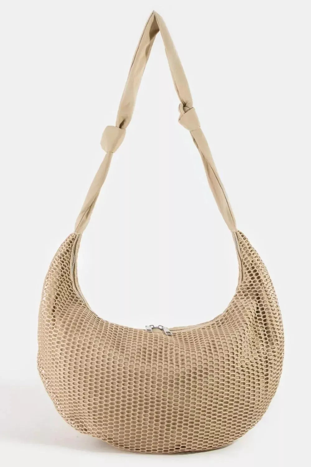Fame Textured Mesh Knot Shoulder Bag by Fame