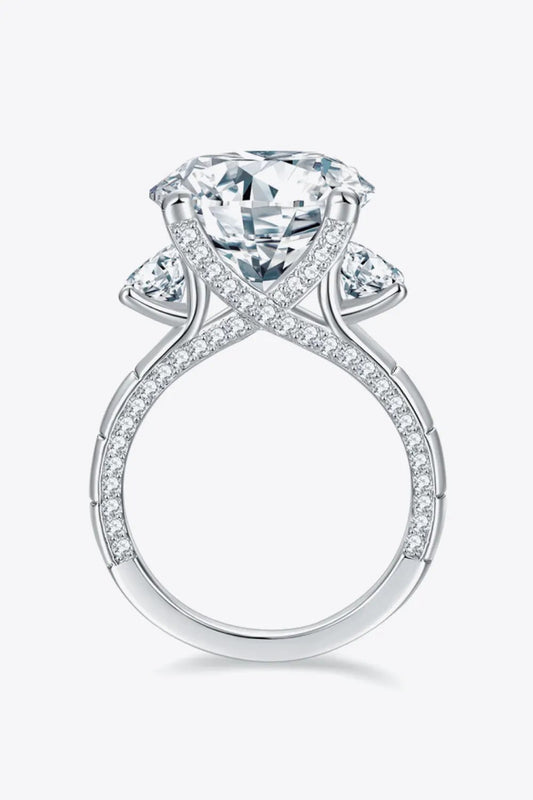 8.6 Carat Moissanite Platinum-Plated Ring by Partner Label