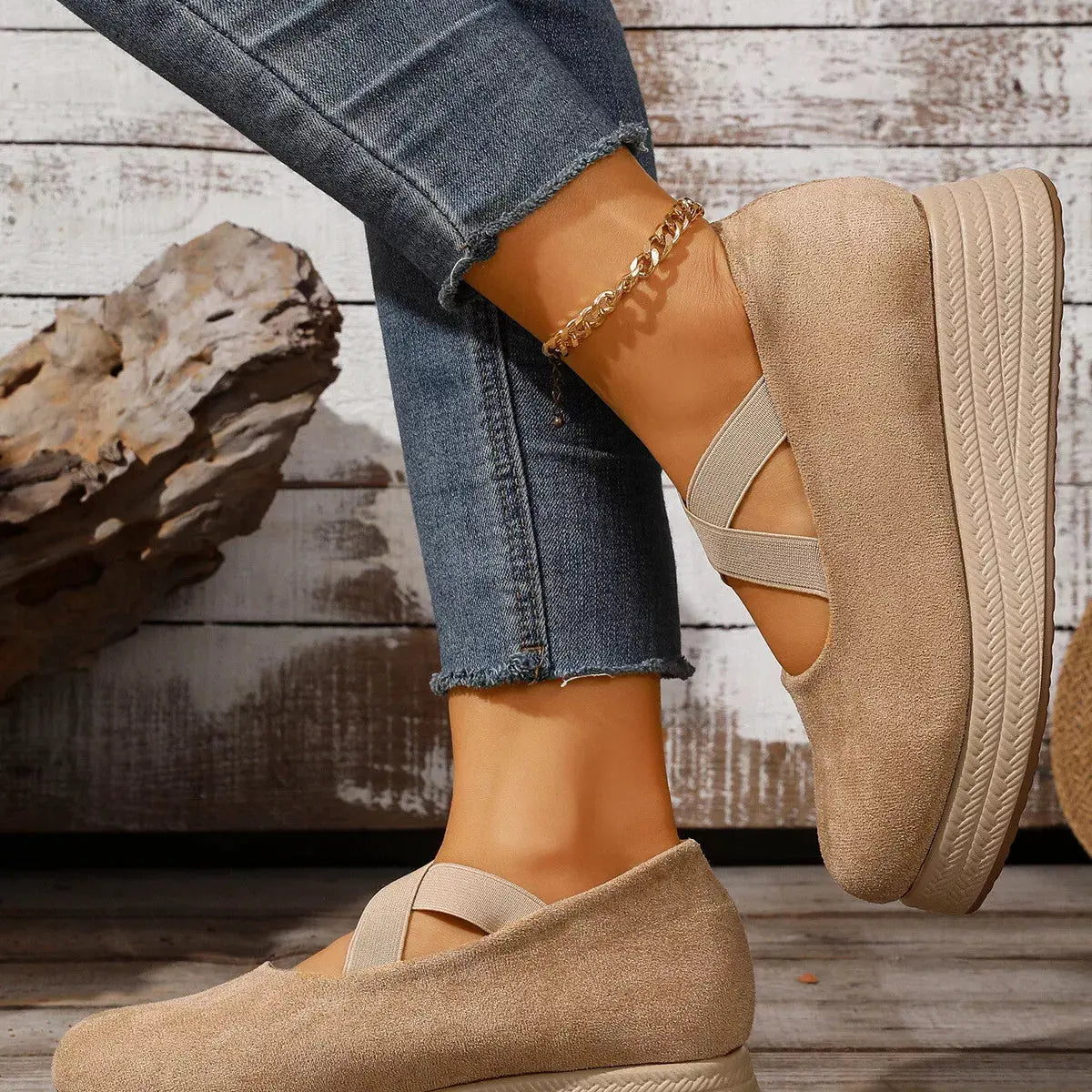Crisscross Wedge Slip-Ons by Partner Label