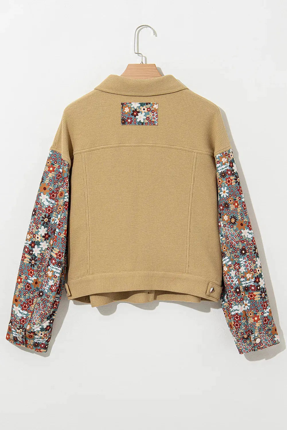 Printed Collared Neck Long Sleeve Jacket by Partner Label