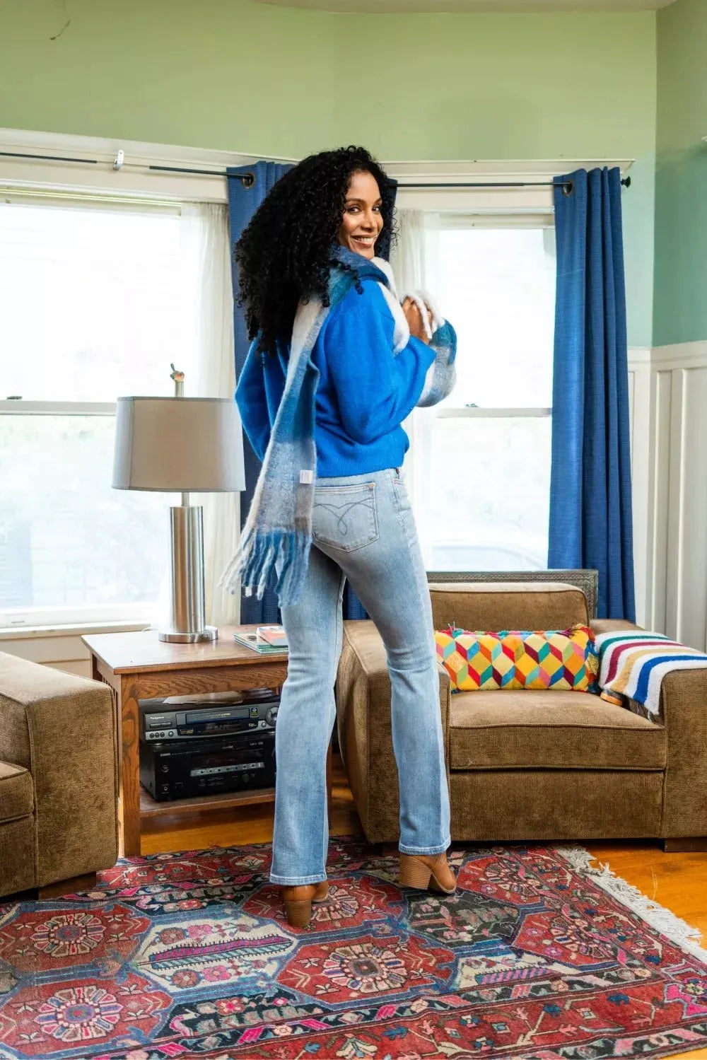 Judy Blue Mid Rise Thermal Bootcut Jeans by Judy Blue