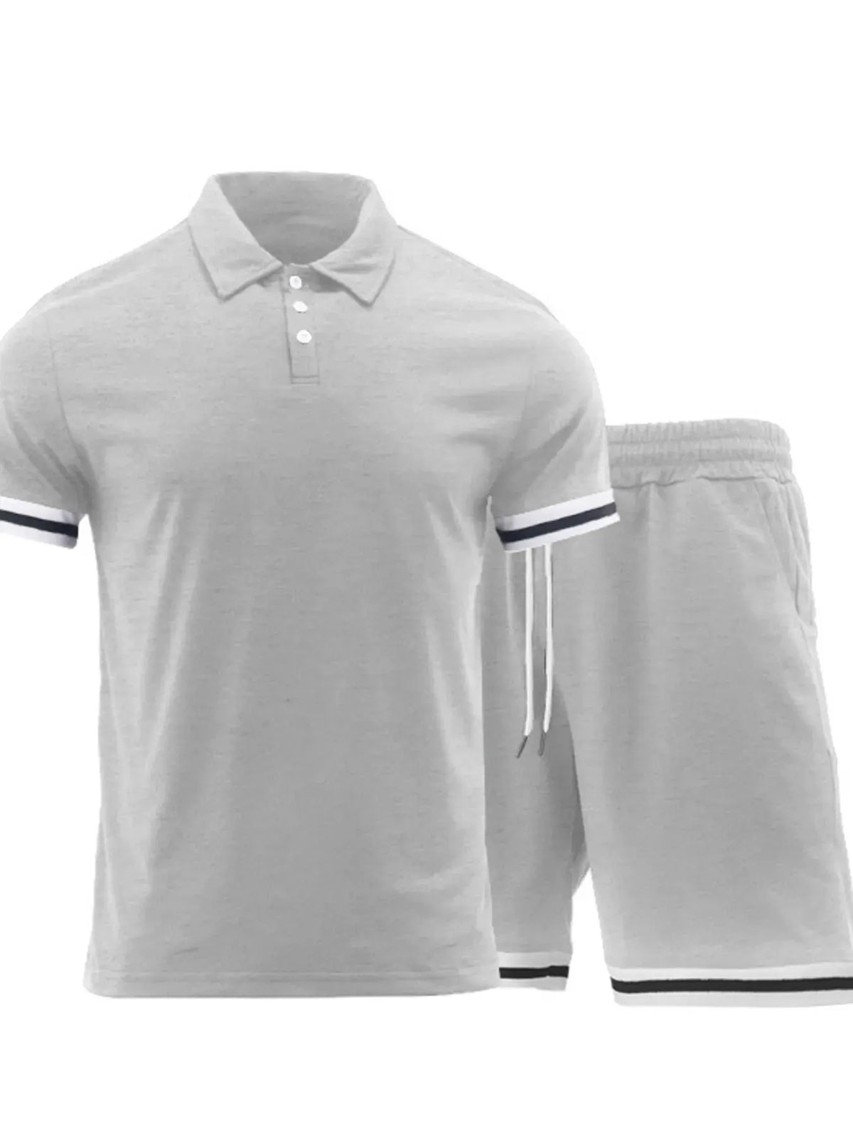 Men's Short Sleeve Polo and Shorts Set by Trendsi