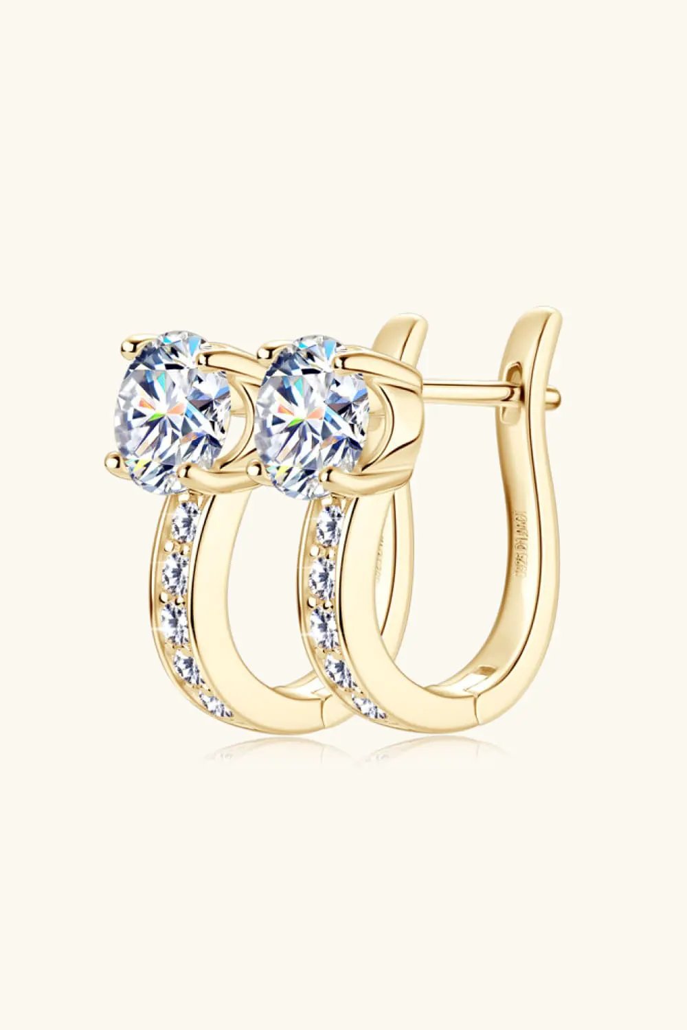 2 Carat Moissanite 925 Sterling Silver Earrings by Partner Label