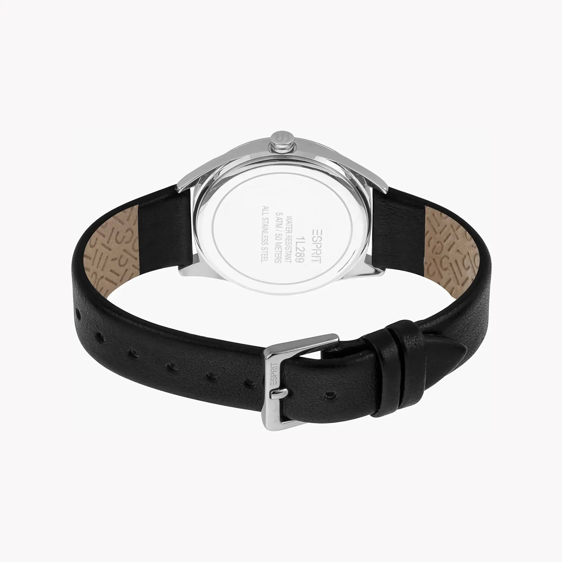 Esprit Women's Black Leather Watch, Black Dial | Es1l003m0015 by ESPRIT