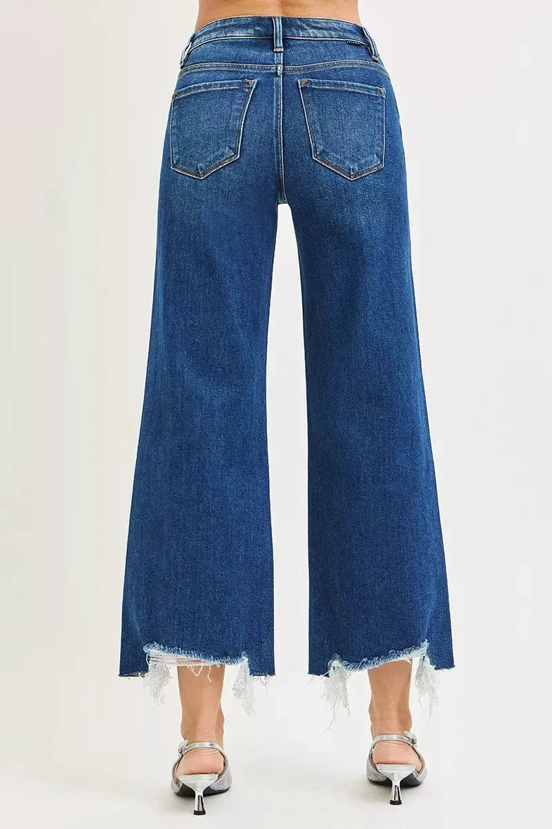 RISEN High Rise Crop Wide Leg Jeans by RISEN