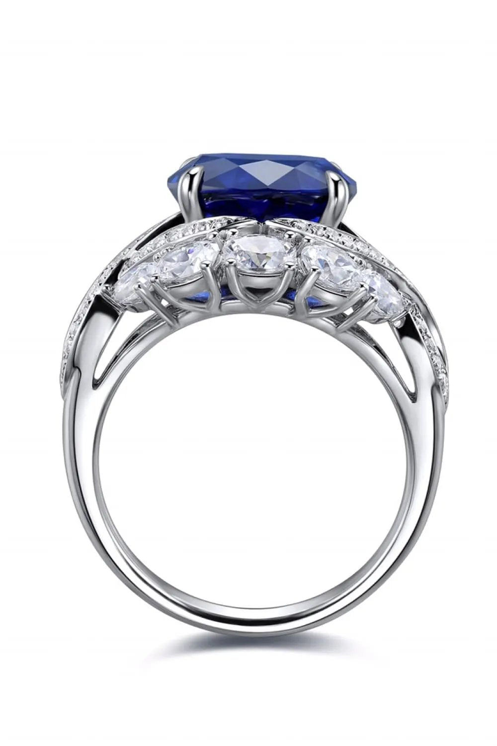 5 Carat Lab-Grown Sapphire Platinum-Plated Ring by Partner Label