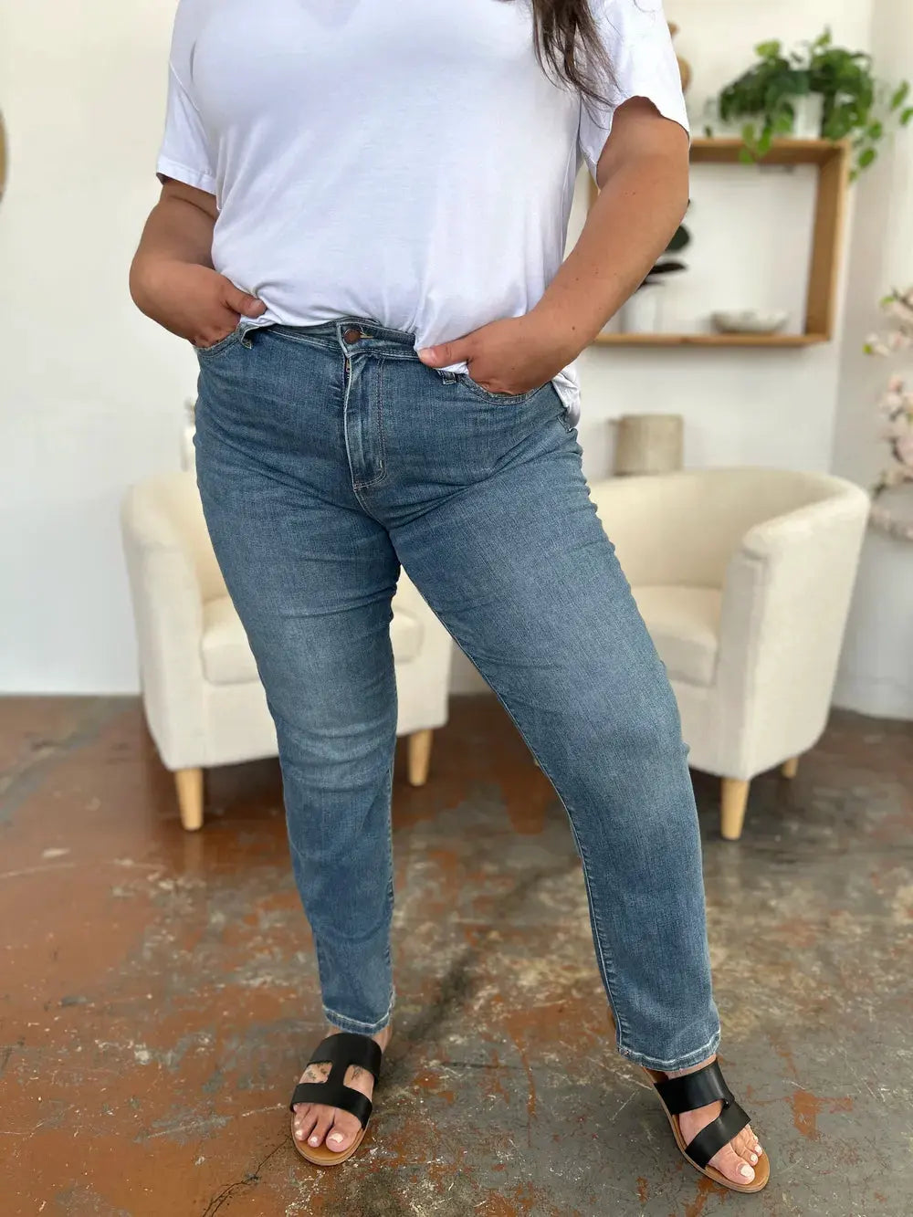 Judy Blue Full Size High Waist Straight Jeans by Judy Blue