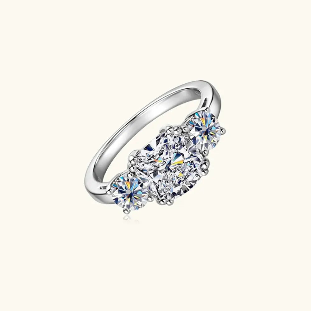 3.5 Carat Moissanite 925 Sterling Silver Ring by Partner Label