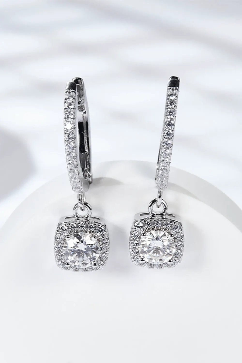 Adored Moissanite Huggie Drop Earrings by Partner Label