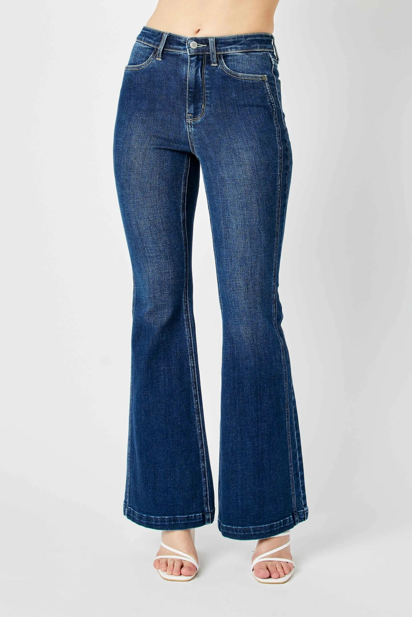 Judy Blue Full Size Hw Angled Side Seam Detail Flare Jeans Plus Size by Judy Blue
