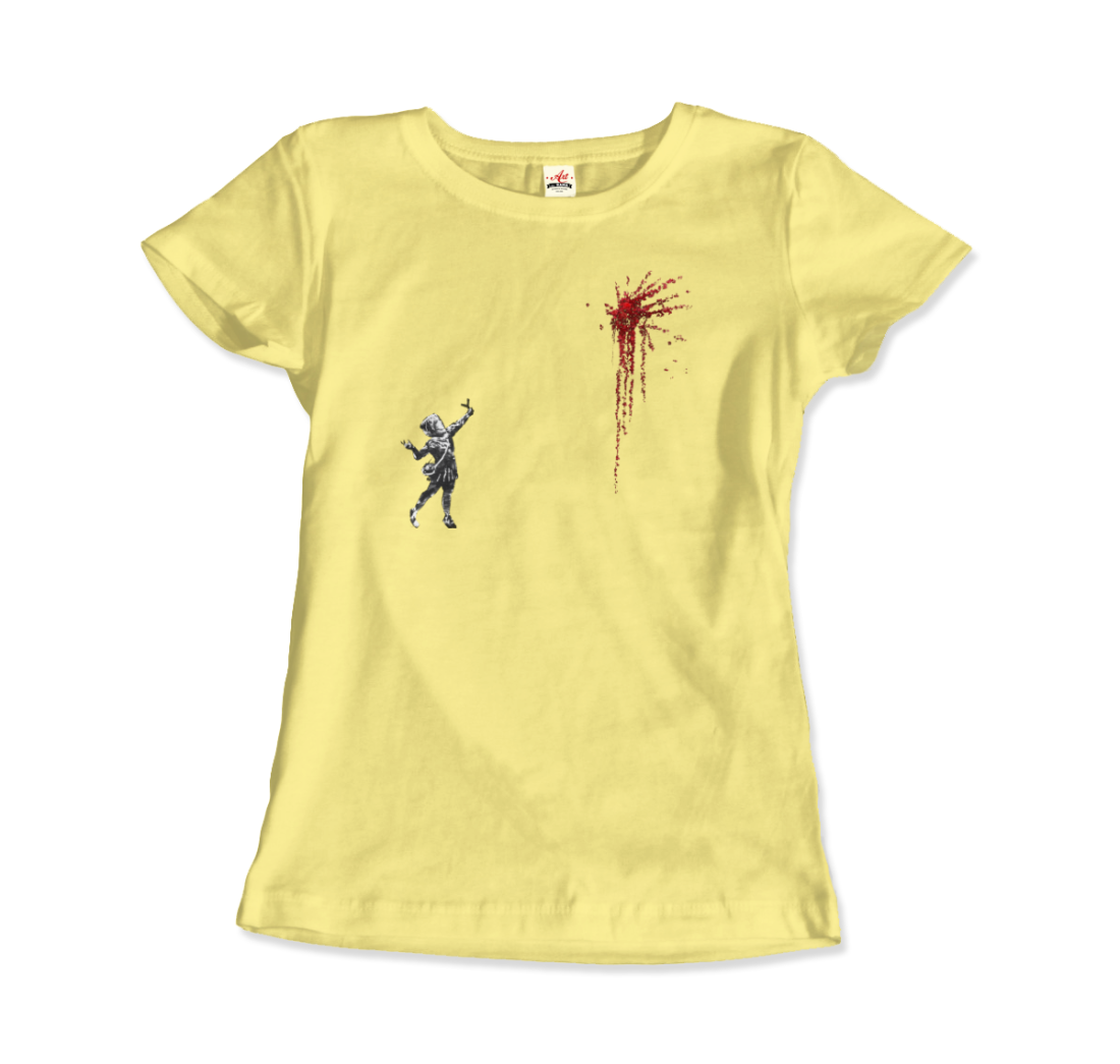 Banksy Valentines Day mural reproduction t-shirt by Art-O-Rama Shop