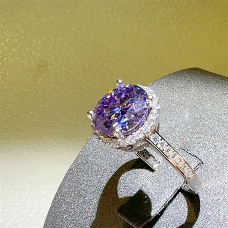 3 Carat Moissanite Zircon 925 Sterling Silver Ring by Partner Label