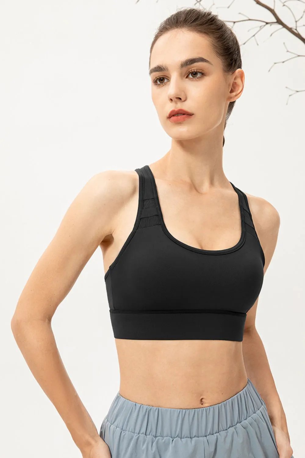 Scoop Neck Long Sports Bra by Partner Label