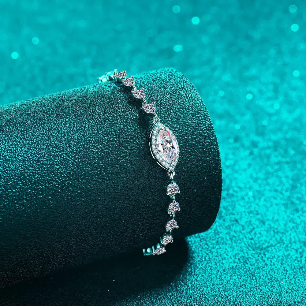1 Carat Moissanite 925 Sterling Silver Bracelet by Partner Label