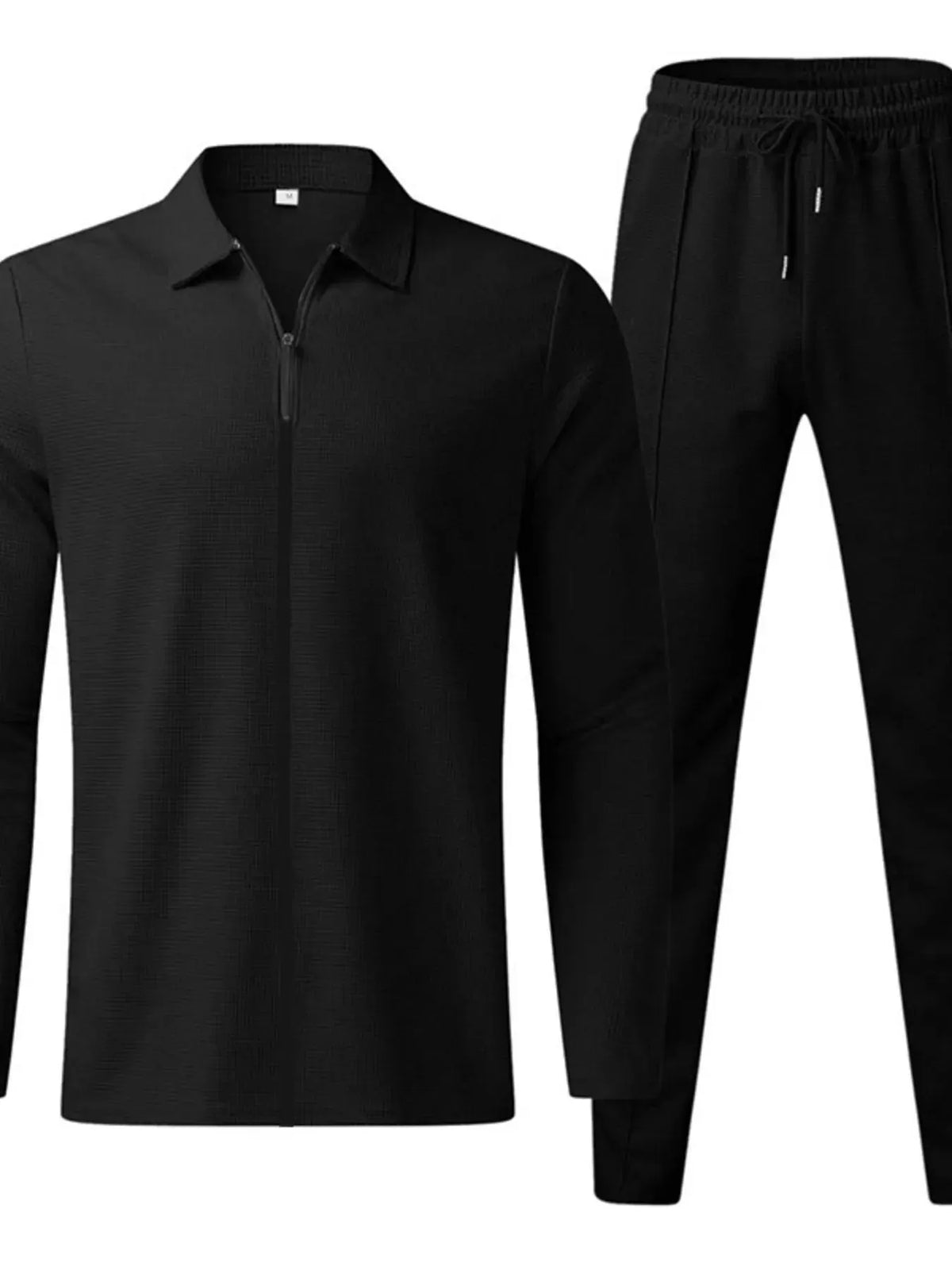 Men's Full Size Zip Up Top and Pants Set Plus Size by Trendsi