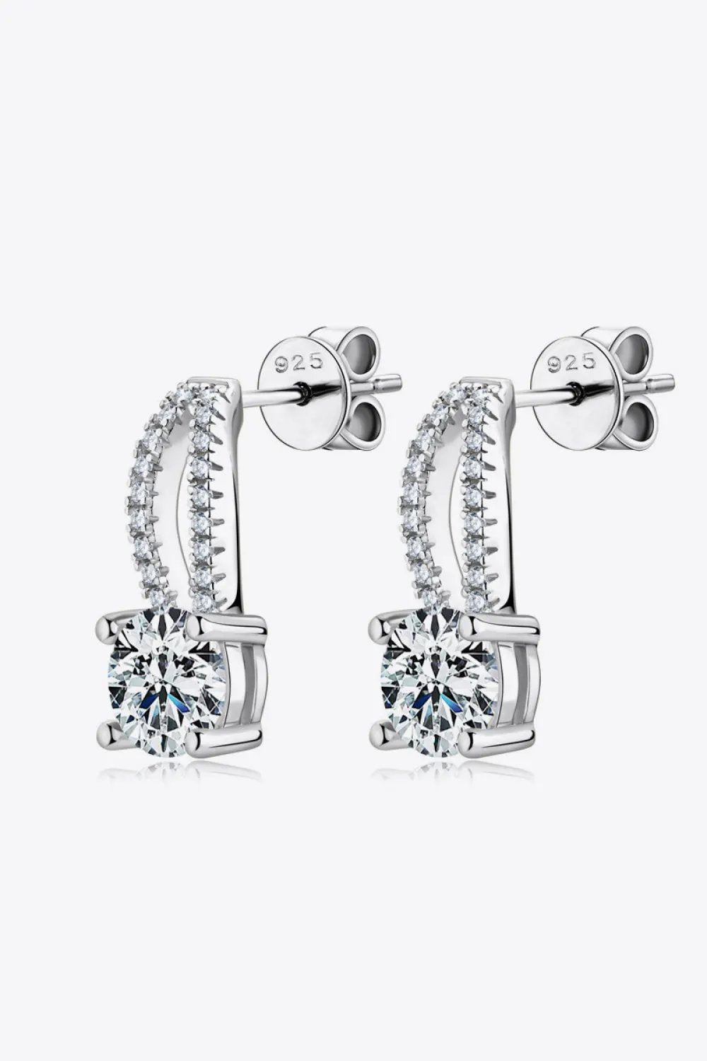 1 Carat Moissanite 925 Sterling Silver Earrings by Partner Label