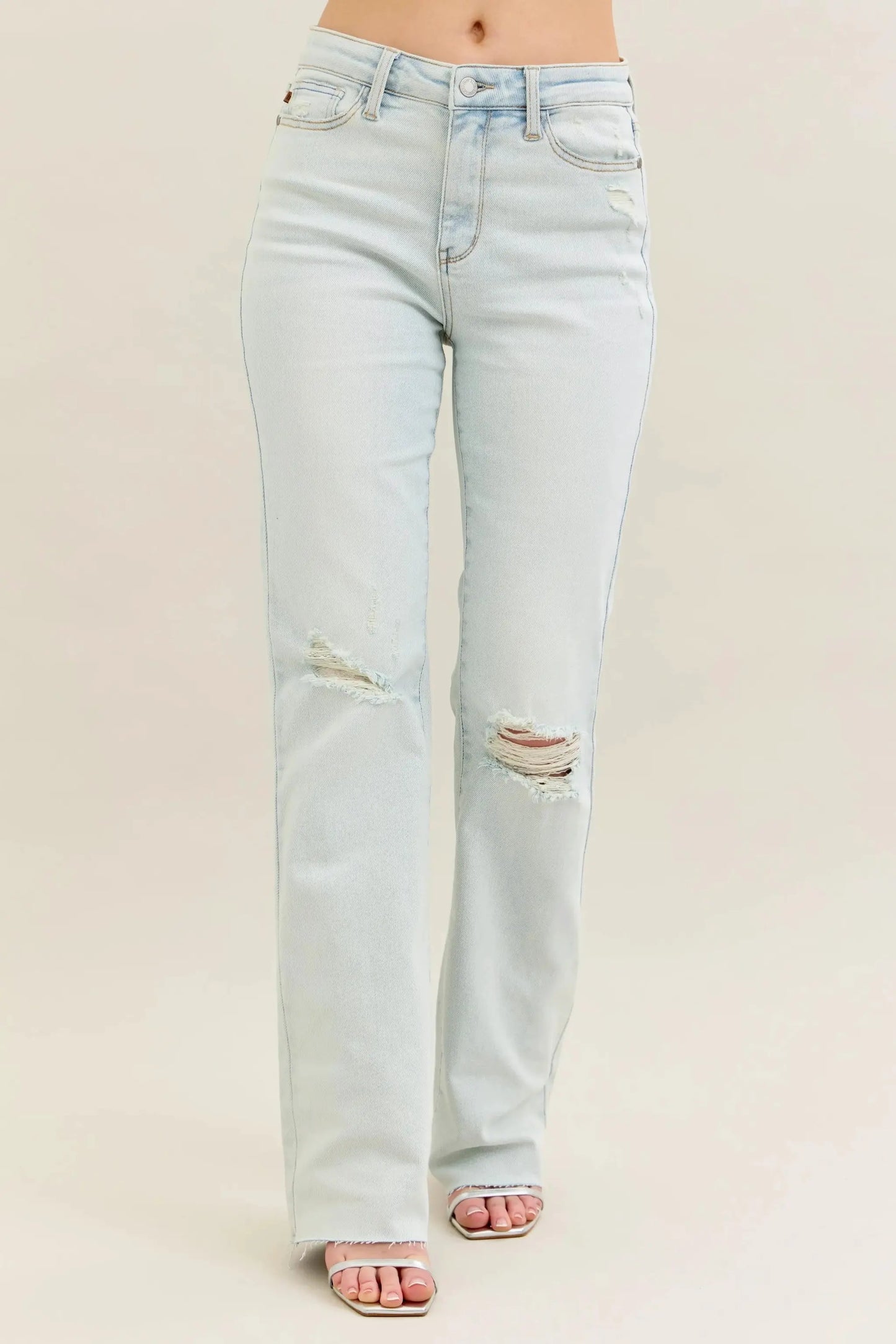 Judy Blue Full Size Destroy & Fray Hem Bootcut Jeans Plus Size by Judy Blue