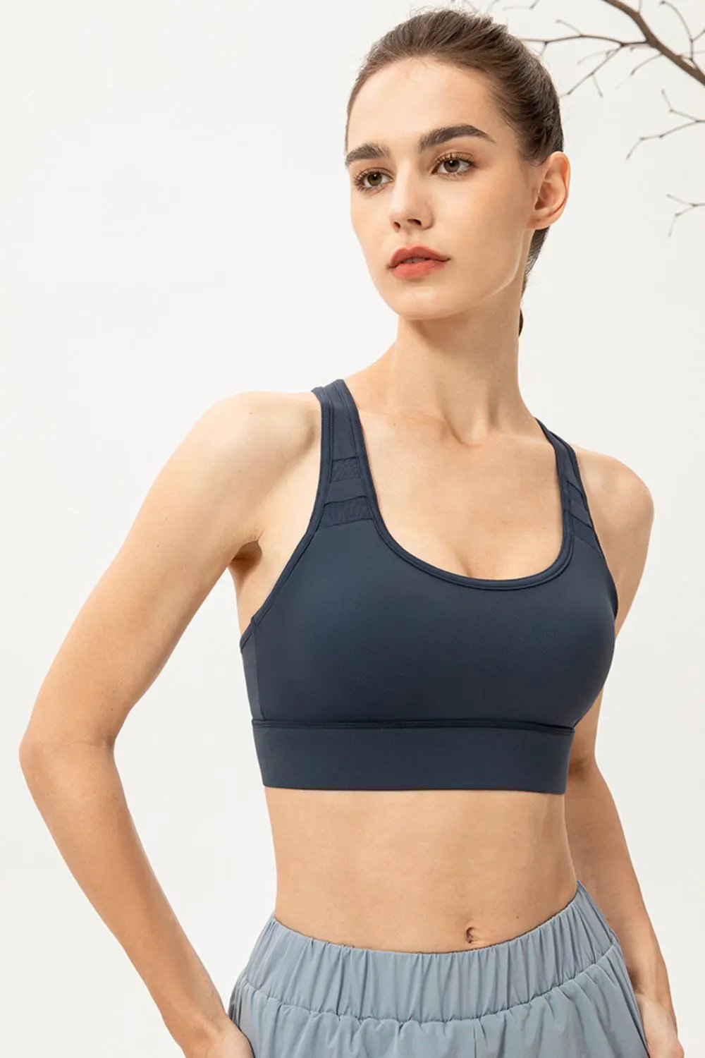 Scoop Neck Long Sports Bra by Partner Label