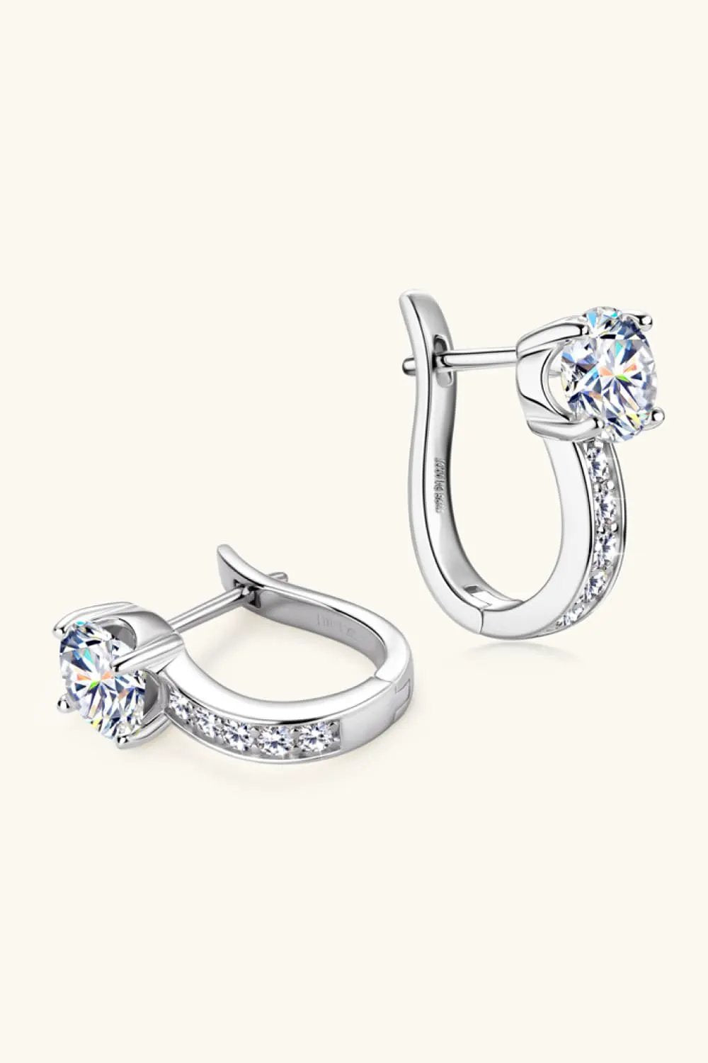 2 Carat Moissanite 925 Sterling Silver Earrings by Partner Label