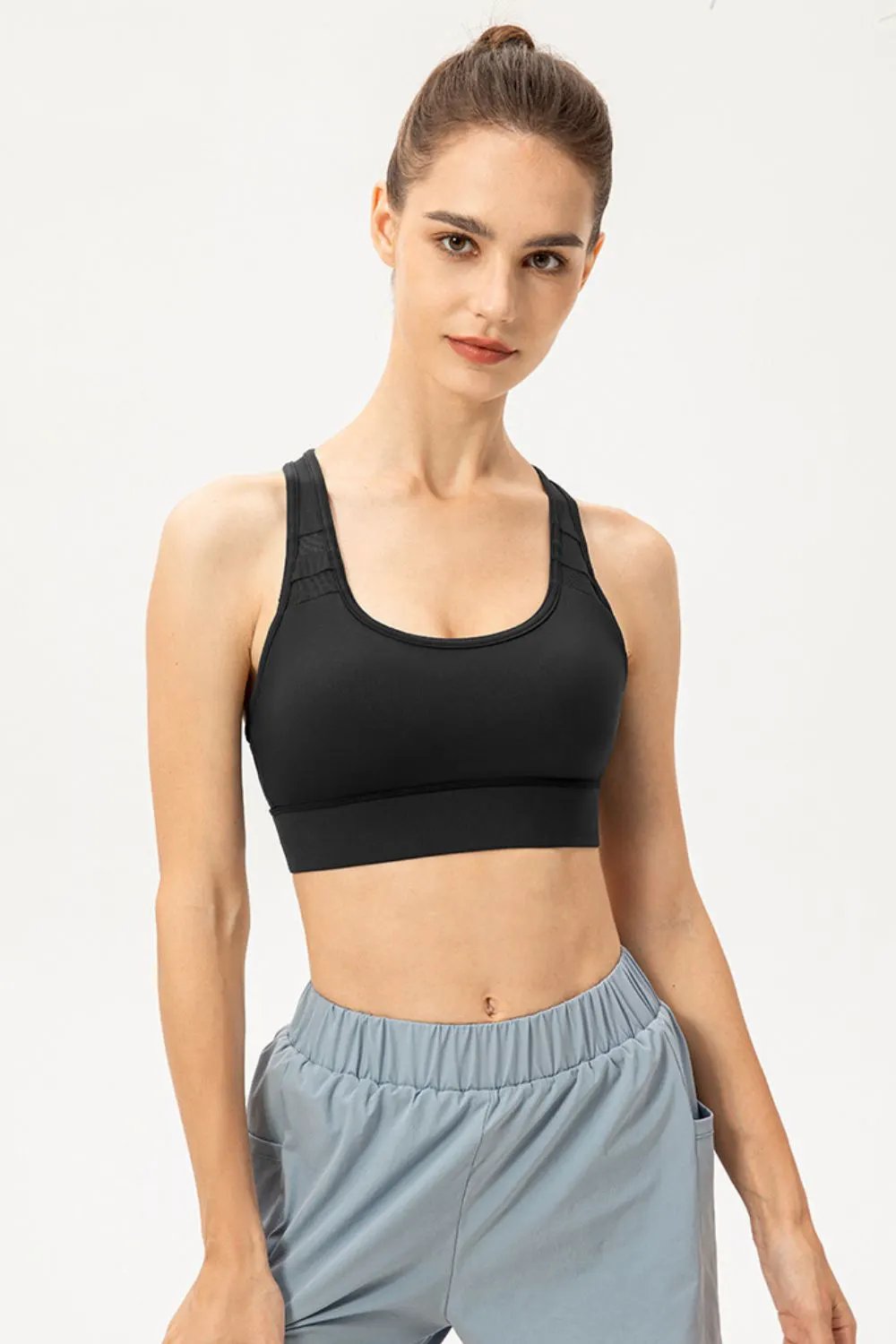Scoop Neck Long Sports Bra by Partner Label
